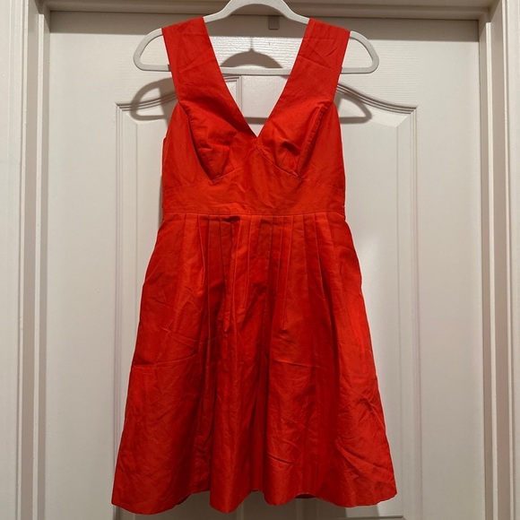 NWT J. Crew V-Neck Sleeveless Silk Blend Faille Dress, Red - Picture 3 of 5